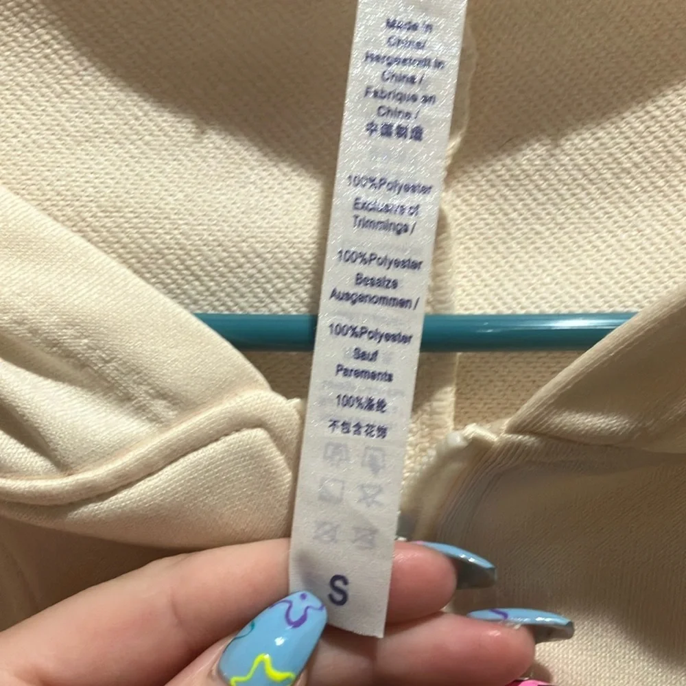 Cream Cropped Hoodie - Picture 2 of 5